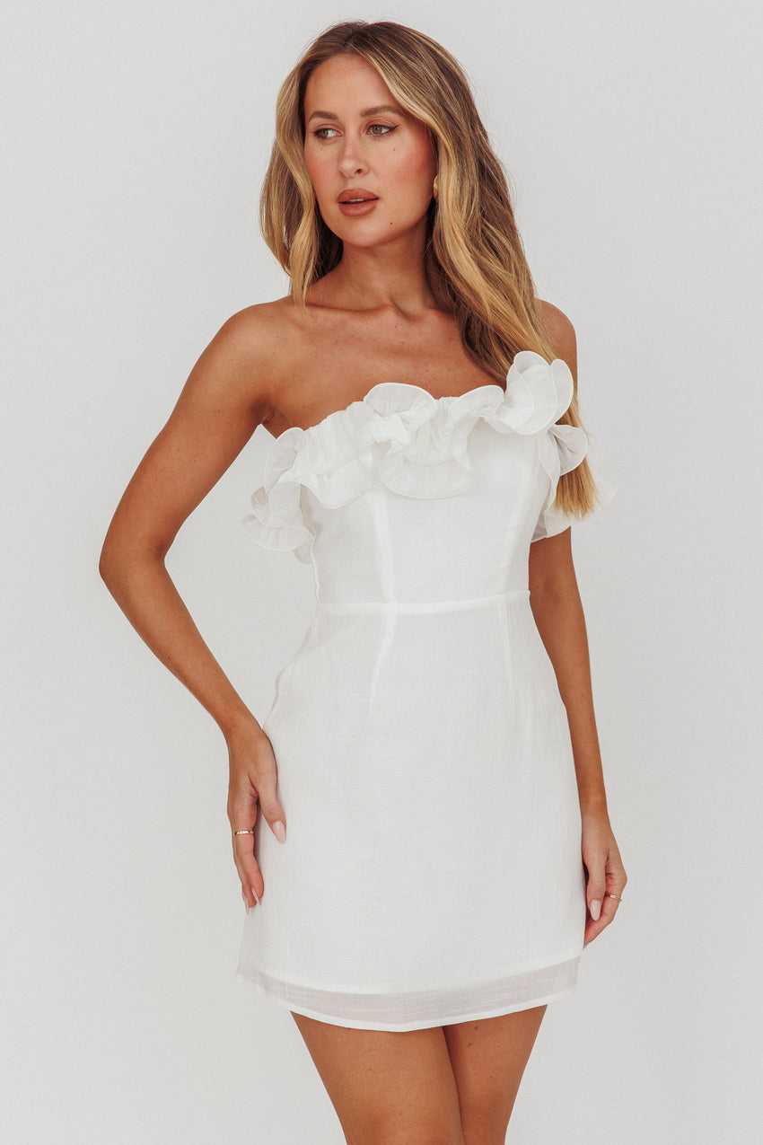 Norah Strapless Mini Dress White