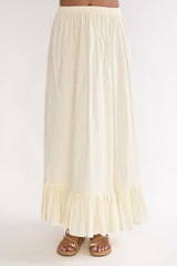 Alera Frill Hem Maxi Skirt Vanilla