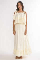 Alera Tied Shoulder Top Vanilla