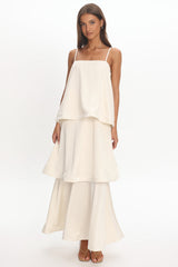 Morning Ray Layered Maxi Dress Ivory