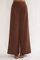 Florene Strapless Split Scarf Pants Chocolate