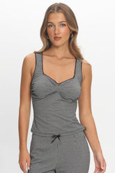 Girl's Trip Sweetheart Top Checker Black