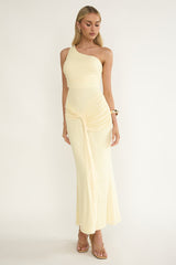 Luli One-Shoulder Cut-Out Maxi Dress Yellow