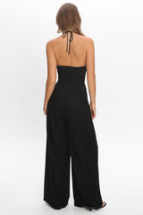 Mondo Embroidery Bust Jumpsuit Black