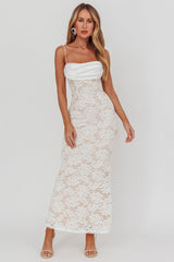 Melting Lace Maxi Dress White