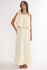 Alera Frill Hem Maxi Skirt Vanilla