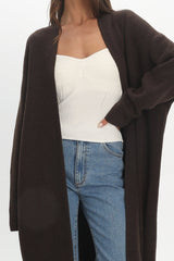 Last Light Longline Oversized Coat Chocolate