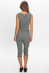 Girl's Trip Capri Pants Checker Black