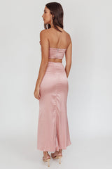 Like A Dove Satin Maxi Skirt Mauve