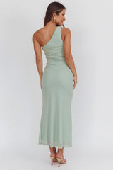 Luli One-Shoulder Cut-Out Maxi Dress Sage