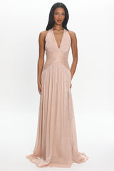 Champagne Wishes Halter Gown Champagne