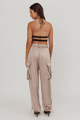 Betty Satin Cargo Pant Mink