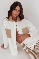 Lake Days Chest Pocket Shirt White Beige