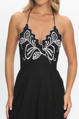 Mondo Embroidery Bust Jumpsuit Black