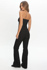 Morena Pintuck Pleat Flare Pants Black