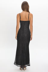 Fortune Bust Tie Maxi Dress Sparkle Black