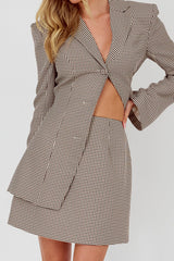Jozie A-Line Skirt Plaid Brown