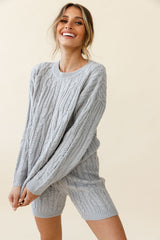 Colorado Cable Knit Shorts Grey